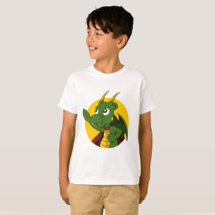 Caricature de dragon vert T-Shirt