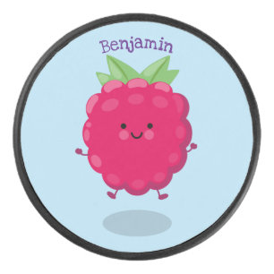 Caricature de framboise très heureuse
