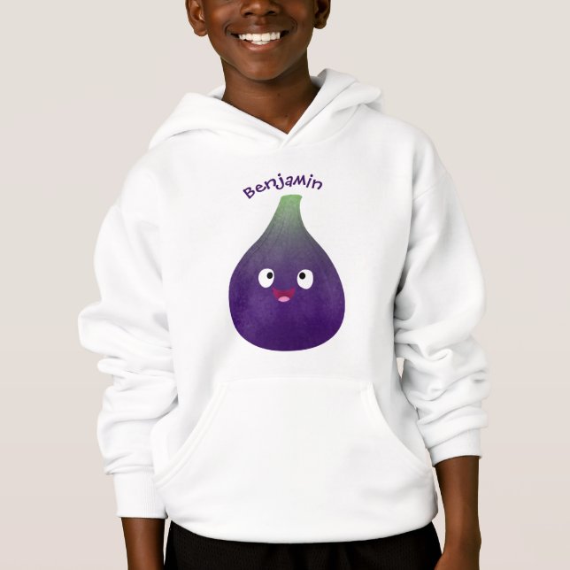 Caricature de fruits mauve joyeux aux figues (Devant)
