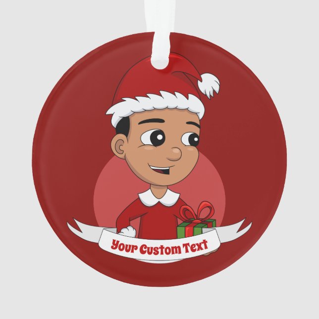 Caricature de garçon de Noël hispanique (dos)