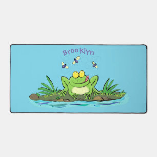 Caricature de grenouille vert mignon
