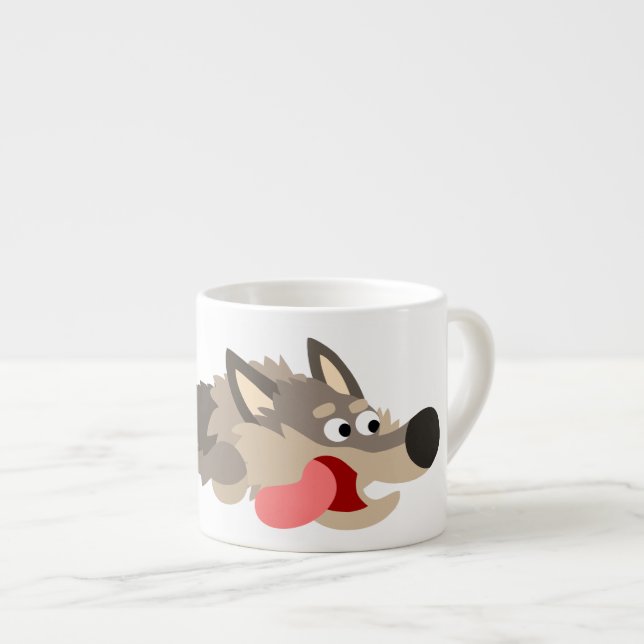 Caricature de la Flotte mignonne Wolf Espresso Mug (Devant droit)