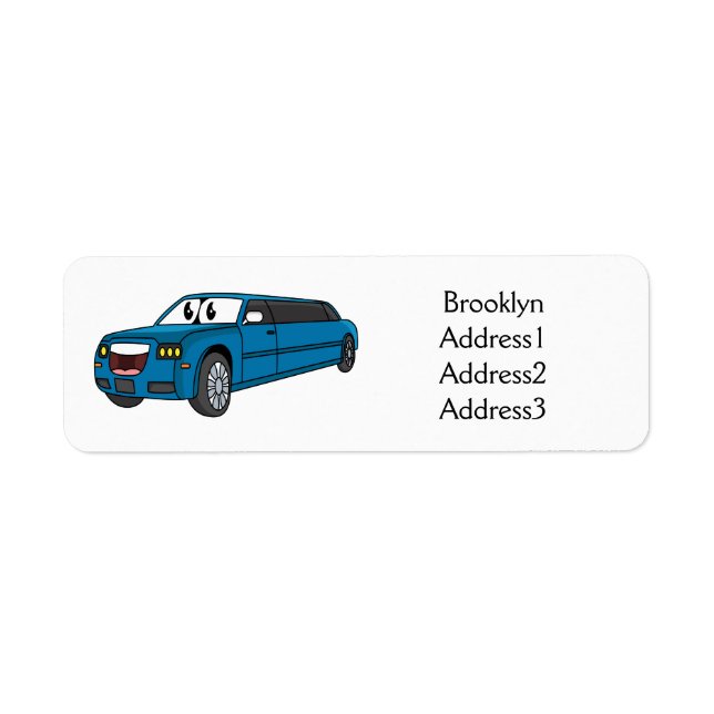 Caricature de la Limousine bleu mignonne (Devant)