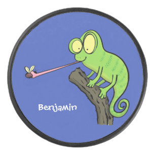 Caricature de lézard de caméléon vert joyeux
