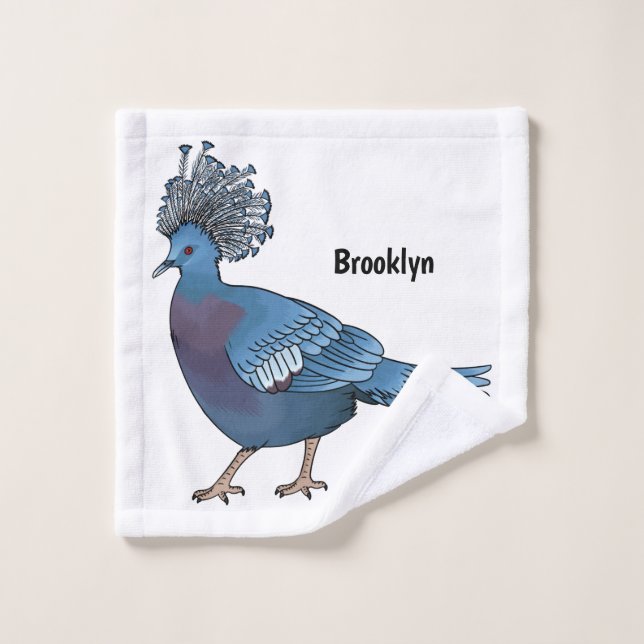 Caricature de l'oiseau pigeon couronné Victoria (Gant de toilette)