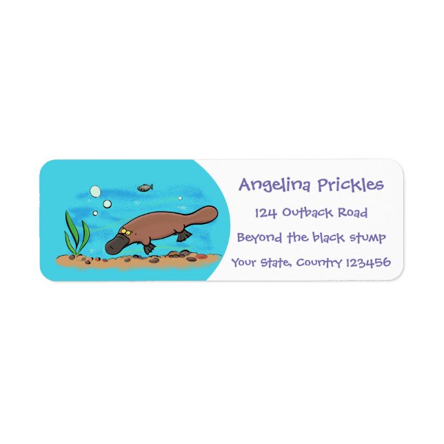 Caricature de natation de Cute platypus (Devant)