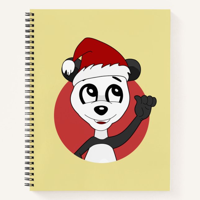 Caricature de Noël avec carnet d'ours en panda mig (Devant)