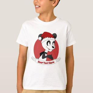 Caricature de Noël avec joli T-shirt ours en panda