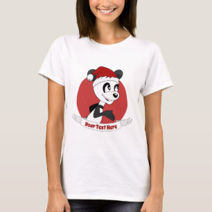 Caricature de Noël avec joli T-shirt ours en panda