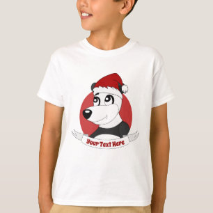 Caricature de Noël avec joli T-shirt ours en panda