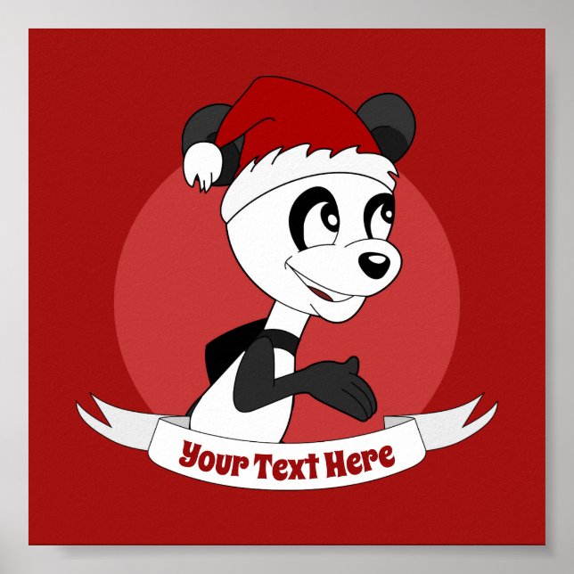 Caricature de Noël avec poster de mignon ours en p (Devant)
