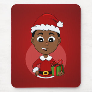Caricature de Noël garçon tapis de souris