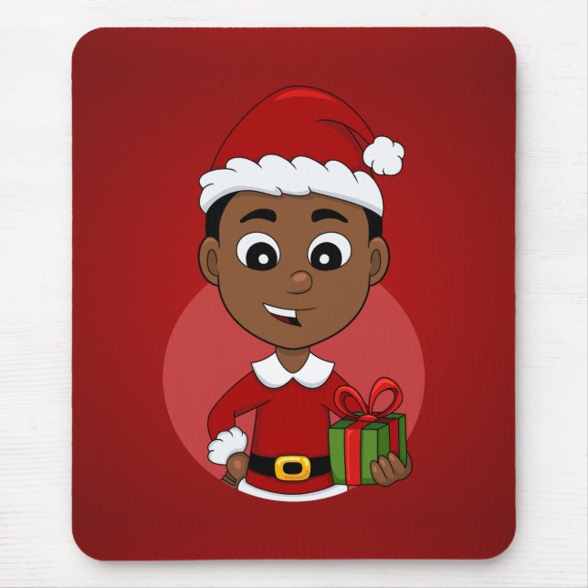 Caricature de Noël garçon tapis de souris (Devant)