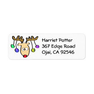Caricature de Noël mignonne Rouge Nez Reindeer