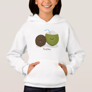 Caricature de noix de coco kawaii joyeux