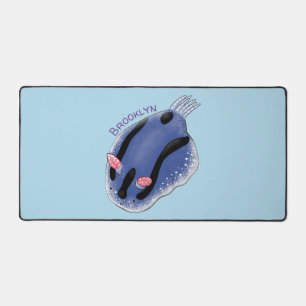 Caricature de nudibranche bleu mignon