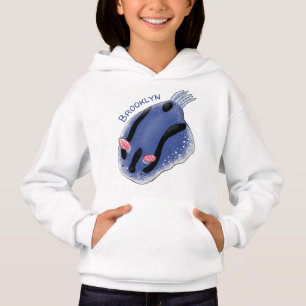 Caricature de nudibranche bleu mignon