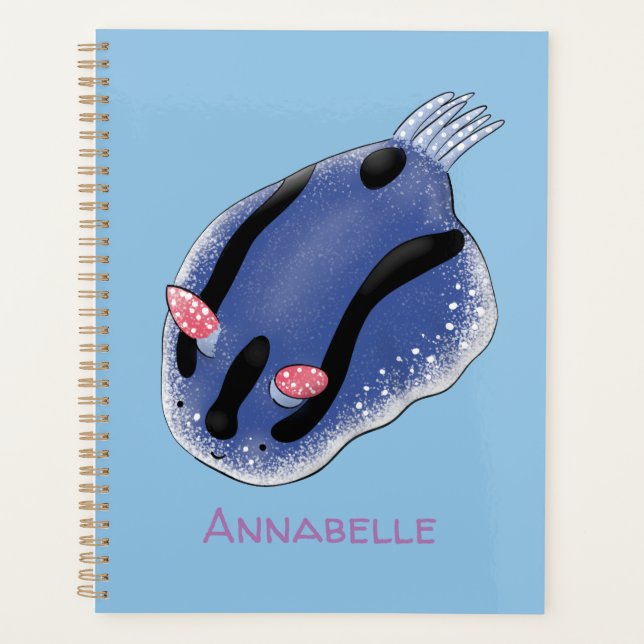 Caricature de nudibranche bleu mignon (Devant)