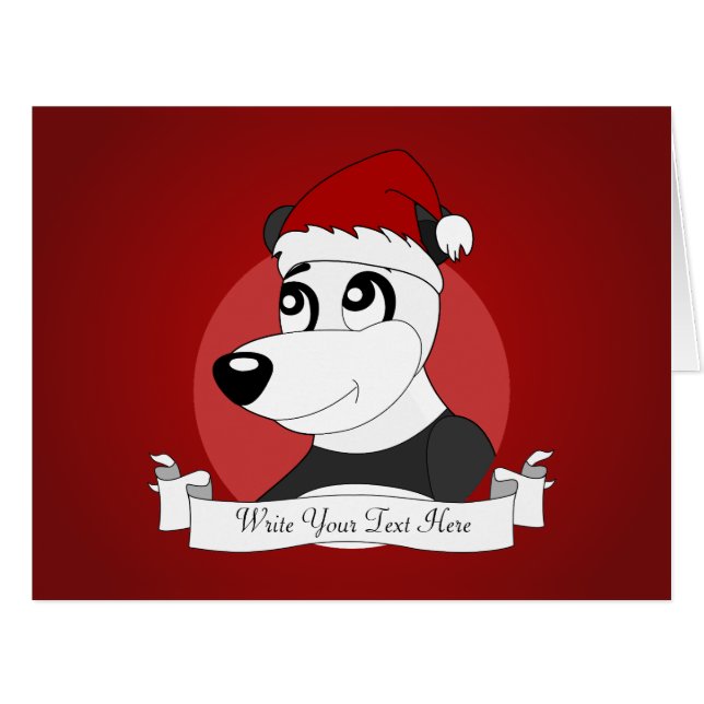 Caricature de panda de Noël (Devant horizontal)