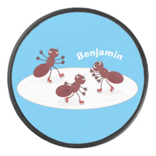 Caricature de patinage sur glace de Happy red four
