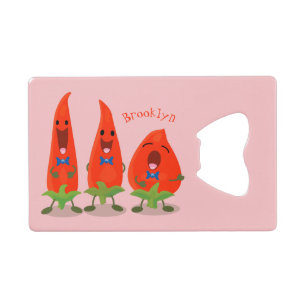 Caricature de piments chantants mignons