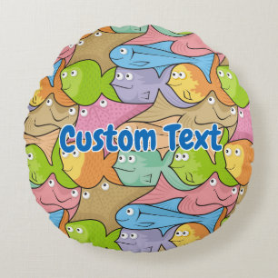 Caricature de poissons autour du coussin