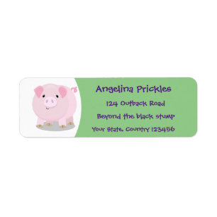 Caricature de porc mignon rose pot vendue