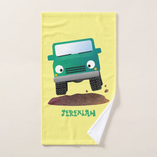 Caricature de voiture 4 X4 hors route (Serviette à main)