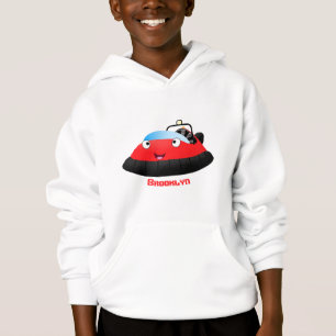 Caricature d'hovercraft rouge joyeux