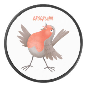 Caricature d'oiseau rouge chantant mignon