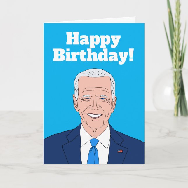 Caricature drôle Joe Biden Carte de voeux Annivers (Devant)