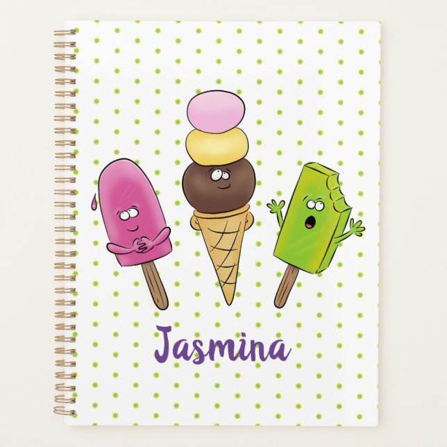 Caricature drôles de glace popsicle dessin animé t (Devant)