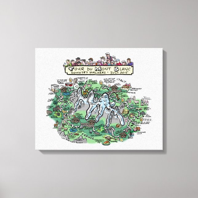 Caricature du Tour du Mont Blanc - toile 20" x 16" (Recto)