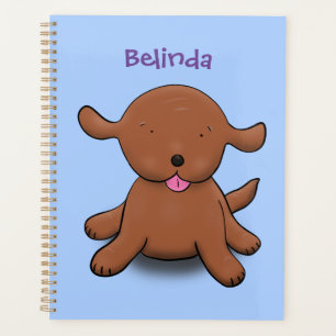 Caricature en bleu pour chien de chiot joyeux