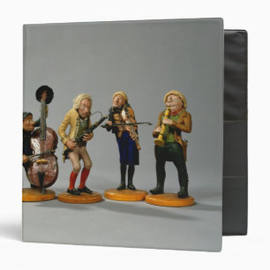 Caricature figurines of musicians binder