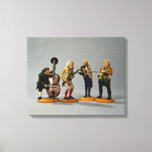 Caricature figurines of musicians canvas print