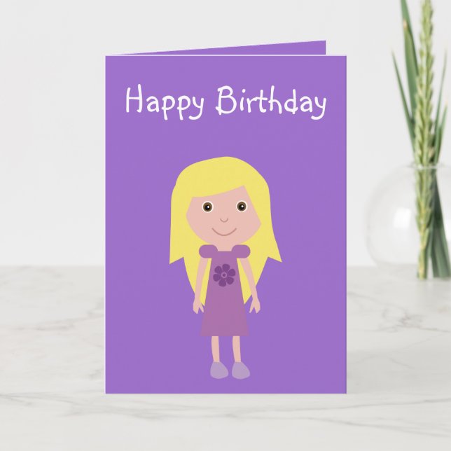 Caricature fille carte anniversaire idéal pour les (Devant)