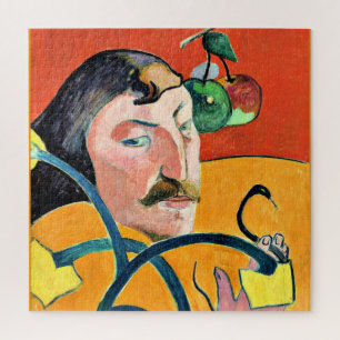 Caricature, fine art painting by Paul Gauguin Jigsaw Puzzle