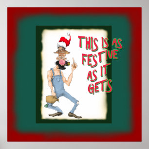 Caricature Funny Hillbilly Poster pas d'esprit de 