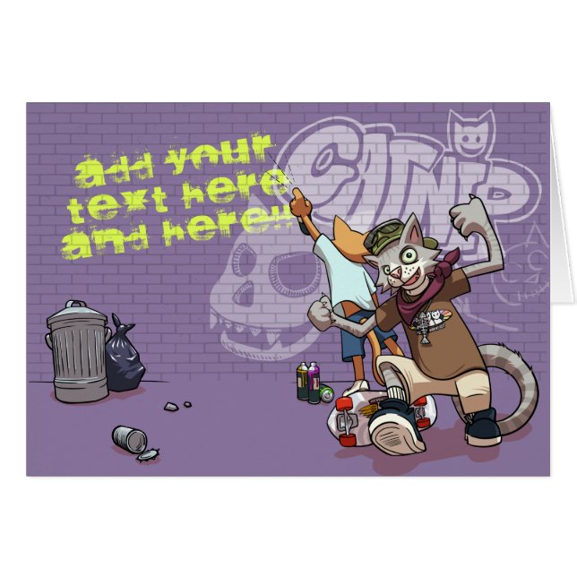 Caricature Graffiti pour skateboard Alley Cats (Devant horizontal)