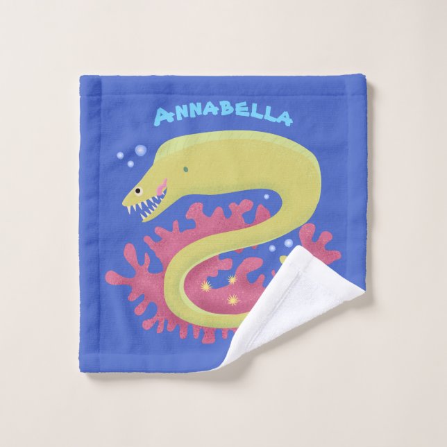 Caricature humoristique murène verte (Gant de toilette)