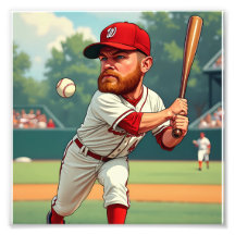 ''Caricature illustration of American baseball