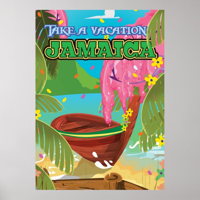 Caricature jamaïcaine affiche de voyage (Devant)
