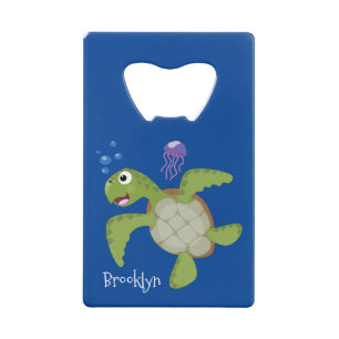 Caricature joyeuse de tortue de mer verte mignonne
