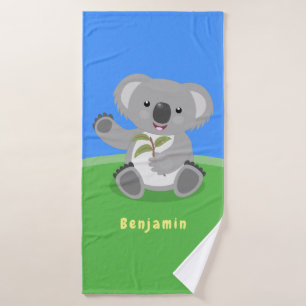 Caricature joyeux koala agitant