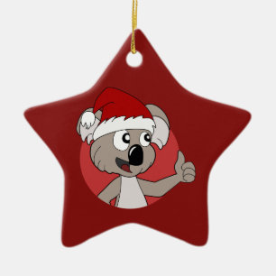 Caricature koala de Noël ornement céramique