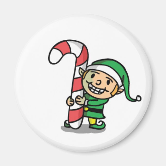Caricature mignon Magnet Elf de Noël (Devant)
