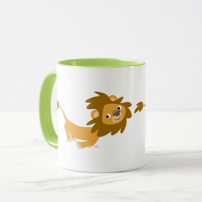 Caricature mignonne à l'aide de la Mug de Lion (Devant gauche)