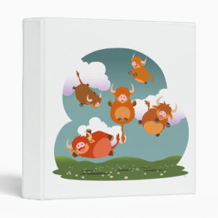 Caricature mignonne Levant Classeur des vaches des