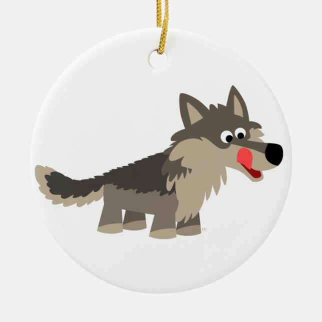 Caricature mignonne ornement Wolf affamé (Devant)